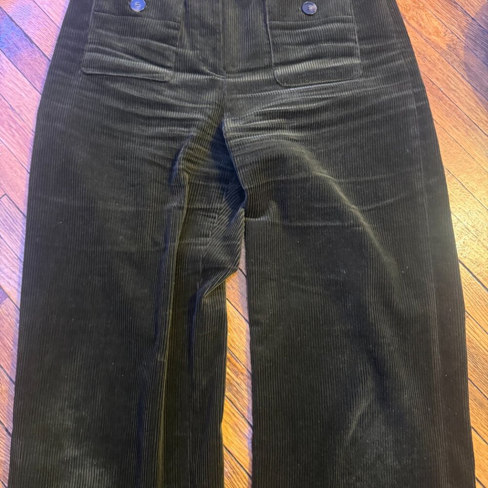 Sezane Dan Trousers Dark Olive - Size 6 - Picture 6 of 11